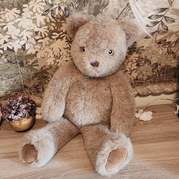 Vintage Binkley Canada 23" Large Fuzzy Coarse Soft Tan Teddy Bear Plush Toy